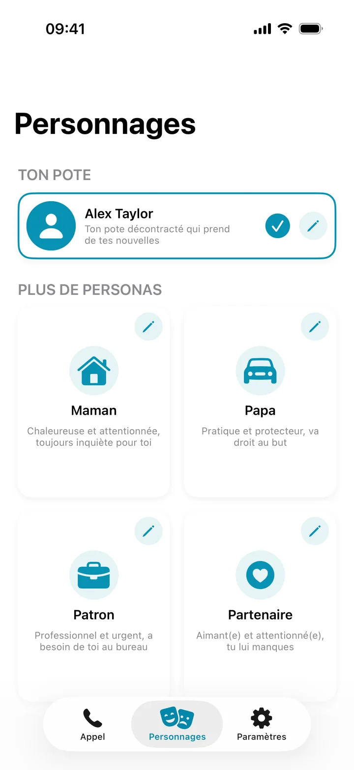 Choisissez votre appelant